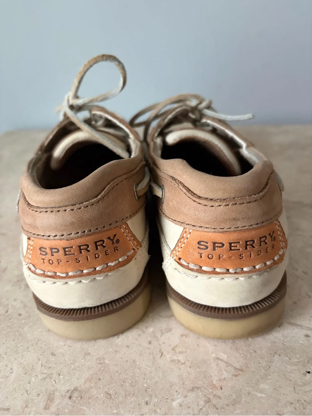 Sperry Top Sider Mako Collection Boat Shoes Men’s Size 9.5 Oyster Taupe Leather